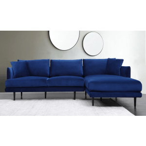 RugsMugs Corner Sofa Velvet Touch, Royal Blue