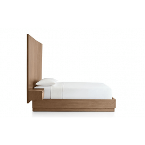 Liggjy Queen Size Bed Without Storage With Wall Mounted Backrest